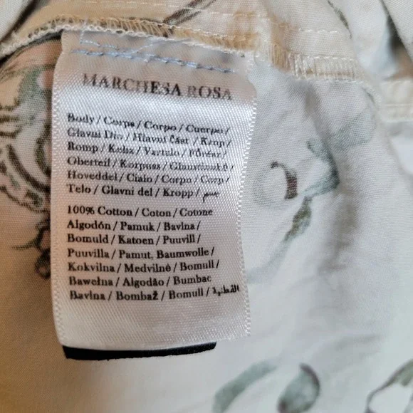 MARCHESA ROSA Womens Marilla Cotton Dress Size 4 Floral Maxi Sundress Beige - Picture 7 of 13